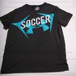 Under Armour Boys Tee Black & Turquois